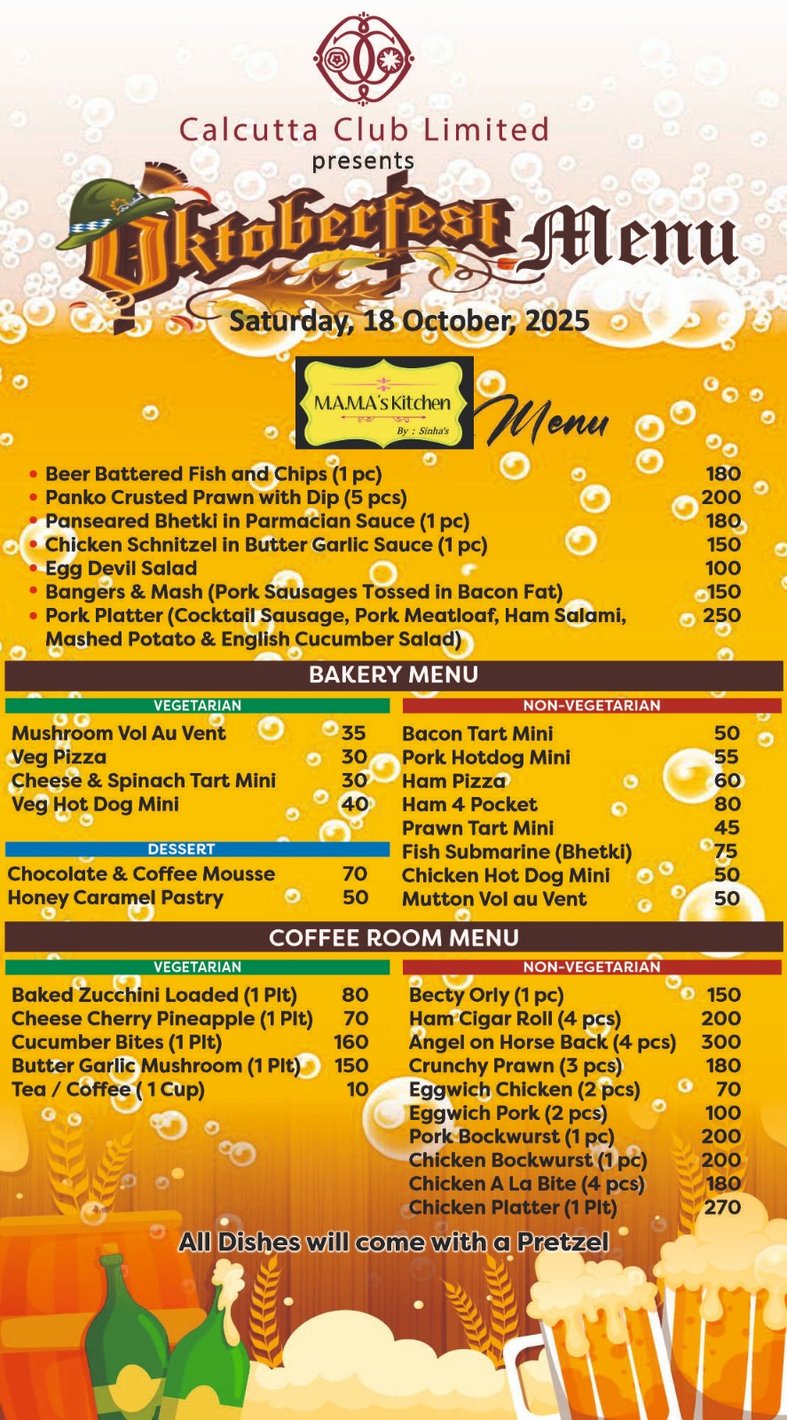 OKTOBER FEST MENU