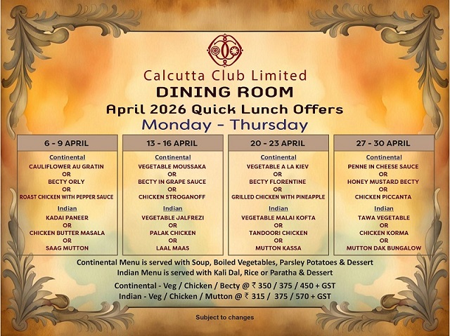 Dining Room April 2026 Quick Lunch Offers