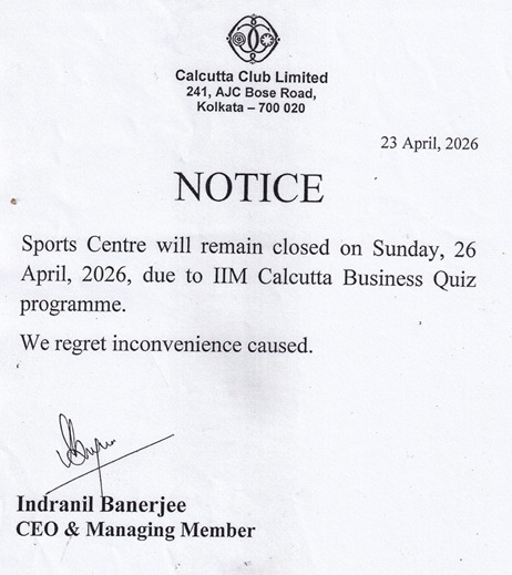 SPORTS COMPLEX NOTICE