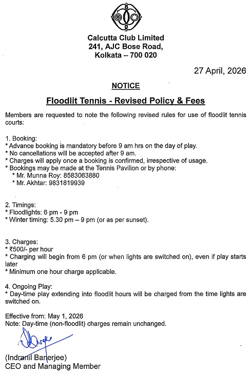 TENNIS NOTICE 27-04-2026