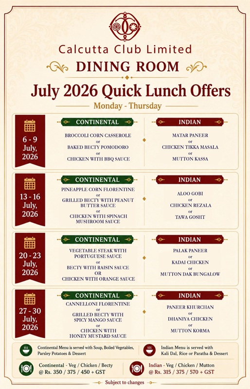 QUICK LUNCH OFFERS FOR JULY 2026